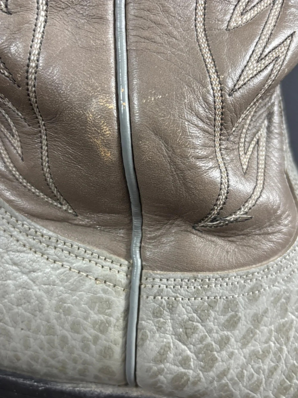 Nocona Boots Two-Tone Gray Leather Western Boots #1924 Size 13